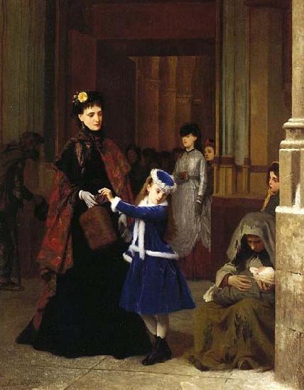 Gustave Leonard de Jonghe Kind Heart France oil painting art